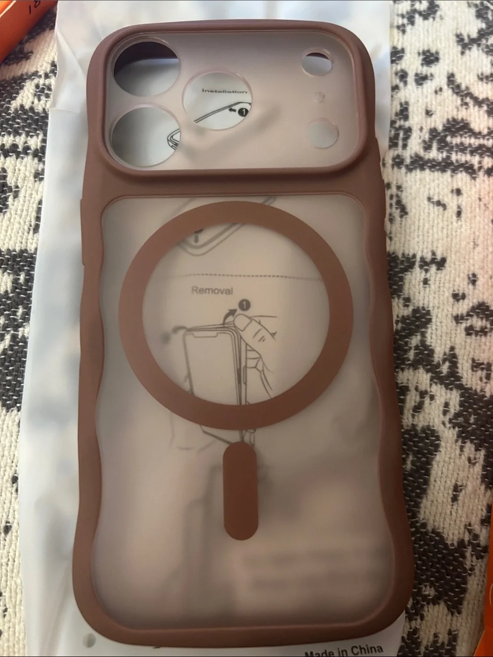 Brown For I phone 17 Pro Magnetic MagSafe- Silicone Phone Case translucent
